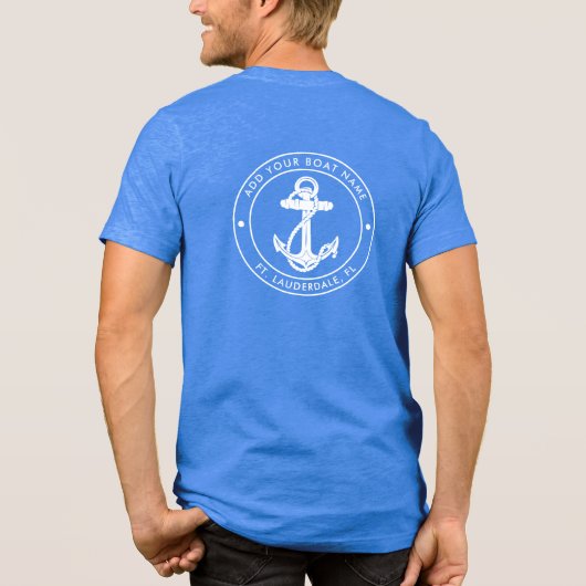 T-shirt En Tri-matière Nautical Anchor Boat Name Custom (Verso)