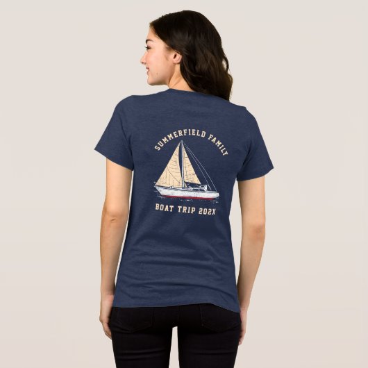 T-shirt En Tri-matière Nautical Matching Family Boat Trip Custom (Verso intégral)