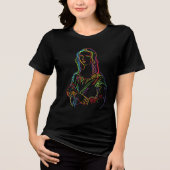 T-shirt En Tri-matière Neon Abstrait Mona Lisa Line Art (Recto)