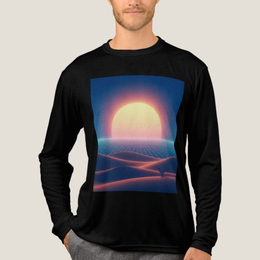 T-shirt En Tri-matière Neon Desert Horizon - Synthwave Sunset Fox (Recto)