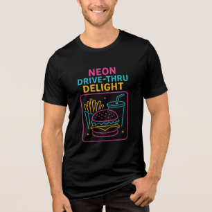 T-shirt En Tri-matière Neon Drive-Thru Delu - Retro Fast Food Glow Art