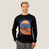 T-shirt En Tri-matière Neon Dunes - Synthwave Desert Fox Horizon (Recto complet)