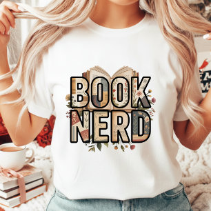 T-shirt En Tri-matière Nerd de Livre Floral Esthétique Vintage Amoureux d