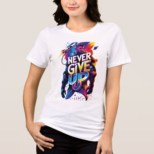 T-shirt En Tri-matière Never Give Up (Recto)