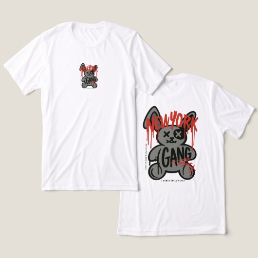 T-shirt En Tri-matière "New York Gang" Style urbain T-shirt graphique (Design Recto & Verso)