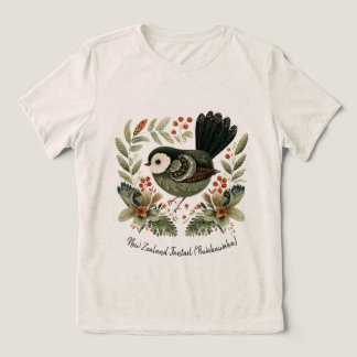 T-shirt En Tri-matière New Zealand Fantail Folk Art