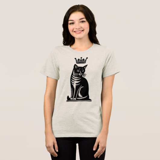 T-shirt En Tri-matière Noble Feline Woodcut Style (Recto plein)