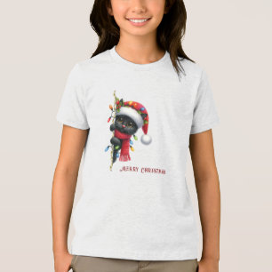 T-shirt En Tri-matière Noël Black Cat Fête