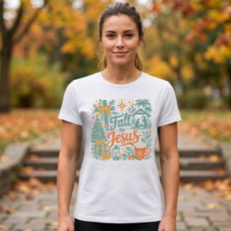 T-shirt En Tri-matière Noël d'Automne Vacances “Tombez amoureux de Jésus”