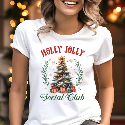 T-shirt En Tri-matière Noël du club social Holly Jolly