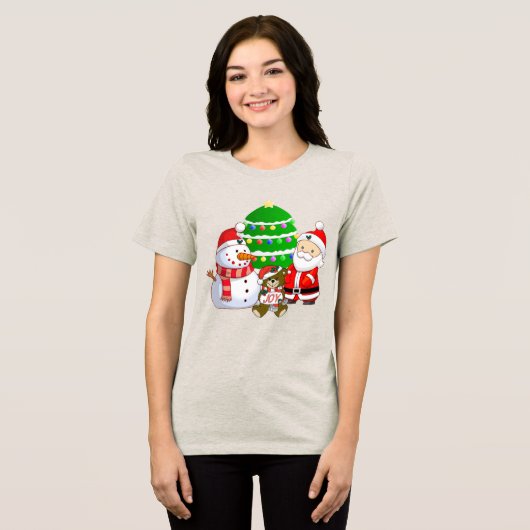T-shirt En Tri-matière Noël du Père Noël et des amis (Recto plein)