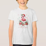 T-shirt En Tri-matière Noël en Flamant rose juillet<br><div class="desc">Envisagez une scène charmante où un délicieux flamant rose, orné d'un chapeau de Père Noël festif, pose gracieusement à côté d'un éventail d'étoiles de mer, de coquillages et de coraux. L'ensemble est baigné d'harmonieuses nuances de vert et de rose, ce qui en fait le motif parfait pour une fête de...</div>