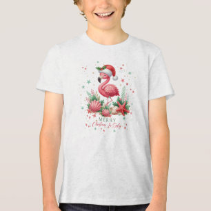 T-shirt En Tri-matière Noël en Flamant rose juillet