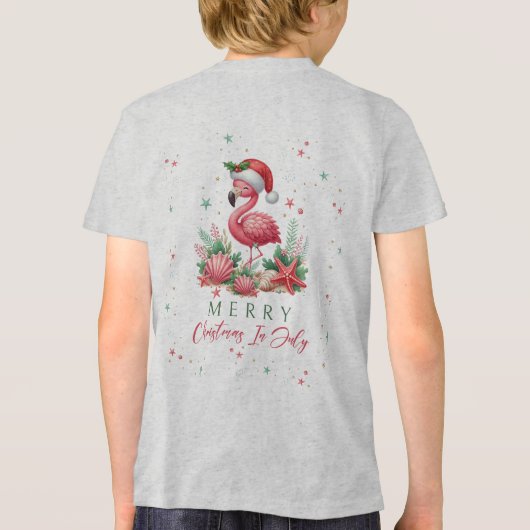 T-shirt En Tri-matière Noël en Flamant rose juillet (Verso)