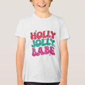 T-shirt En Tri-matière Noël Holly Jolly Babe Parties scintillant moderne (Recto)