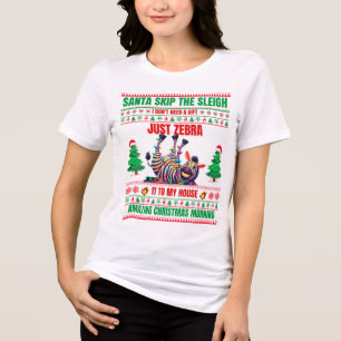 T-shirt En Tri-matière Noël Joyeux Noël pour cadeau Zebra