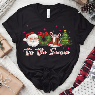 T-shirt En Tri-matière Noël, Joyeux rétro, Amusant chemise cadeau de Noël