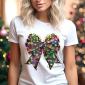 T-shirt En Tri-matière Noël Lumières Bow Retro Holiday