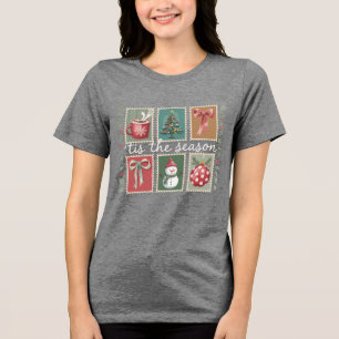 T-shirt En Tri-matière Noël Rétro C'est La Saison Hiver Cosy Père Noël 
