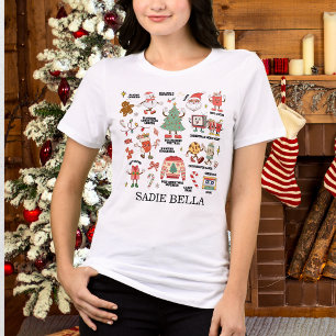 T-shirt En Tri-matière Noël Rétro Nostalgique Vert Et Rouge