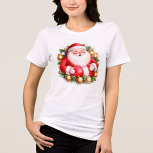 T-shirt En Tri-matière Noël rétro Père Noël Joyeux Noël Père Noël