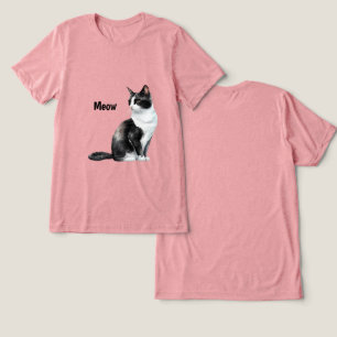 T-shirt En Tri-matière Noir blanc Cat Meow