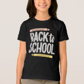T-shirt En Tri-matière Noir Retour À L'École Garçons Filles T Chemise Vêt (Recto)