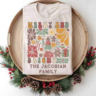 T-shirt En Tri-matière Nom de famille Année Réunion Boho Floral Noël