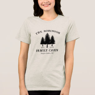 T-shirt En Tri-matière Nom de famille Cabane Rustique Campagne Arbres 