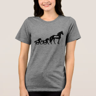 T-shirt En Tri-matière Nom de la maman et des enfants personnalisés, Chev