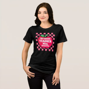 T-shirt En Tri-matière Nom de l'enseignant de première année Apple person