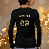 Nom du joueur Jersey Nombre femmes noir long manch