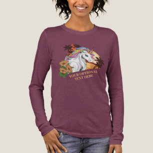 T-shirt En Tri-matière Nom et texte personnalisés licorne tropicale