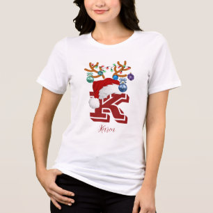 T-shirt En Tri-matière Nom initial Famille de Noël correspondant