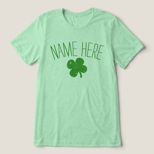 T-shirt En Tri-matière Nom personnalisé Jour de la Saint Patrick Shamrock (Design Recto)