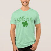 T-shirt En Tri-matière Nom personnalisé Jour de la Saint Patrick Shamrock (Recto)