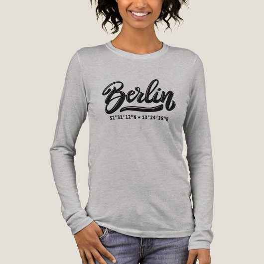 T-shirt En Tri-matière Nom personnalisé / Texte Berlin Allemagne Coordonn (Recto)