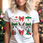 T-shirt En Tri-matière Nourriture Noël Médicale Vacances Coquette Bows