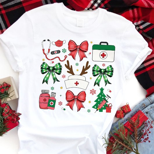 T-shirt En Tri-matière Nourriture Noël Médicale Vacances Coquette Bows