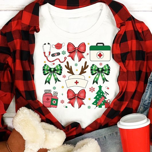 T-shirt En Tri-matière Nourriture Noël Médicale Vacances Coquette Bows