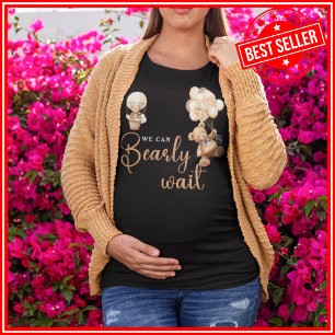 T-shirt En Tri-matière Nous Pouvons à Peine Attendre Cub Brown Baby Showe