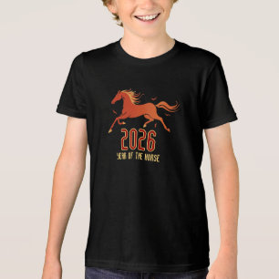 T-shirt En Tri-matière Nouvelle Année du Cheval de Feu Chinois 2026 Enfan