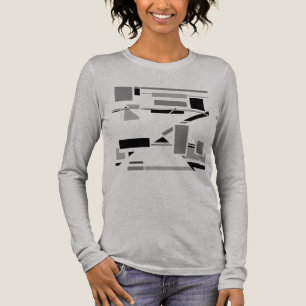 T-shirt En Tri-matière Nuances de gris noir Géométrique Abstraite d'inspi