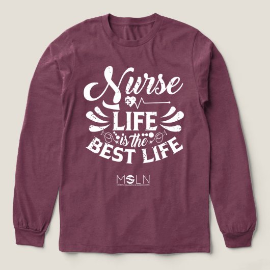 T-shirt En Tri-matière Nurse Life Dark Tri-Blend Long Sleeve Tee (Motif devant)