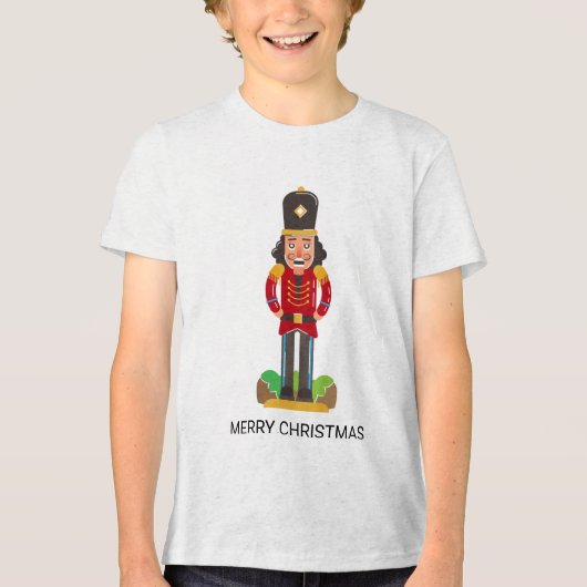 T-shirt En Tri-matière Nutcracker Jouet Soldat Noël Nom personnalisé (Recto)