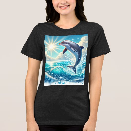 T-shirt En Tri-matière Ocean Play : Dauphin Splash Tee (Recto)