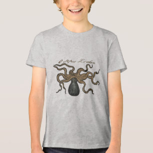 T-shirt En Tri-matière Octopus Kraken Illustration Vintage