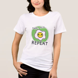 T-shirt En Tri-matière Oeufs, Lait, Répéter Petite ferme