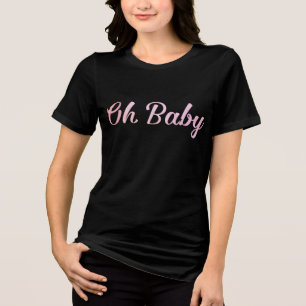 T-shirt En Tri-matière Oh Baby Personnalisé Fille Rose