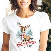 T-shirt En Tri-matière Oh Deer Noël Est Ici Noël Rétro